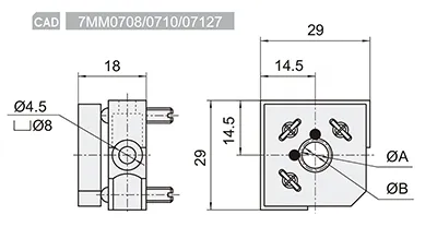 حاملة مرآة ثنائية الأبعاد 7MM07
